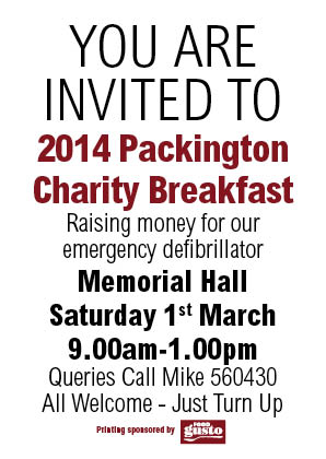 PACKINGTON CHARITY BREAKAST 1ST MARCH 2014